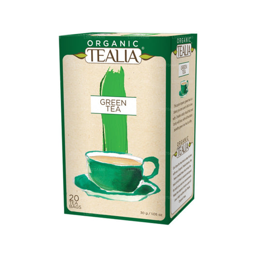 Tealia オーガニック緑茶 - 封筒型ティーバッグ 20 袋 (30g)