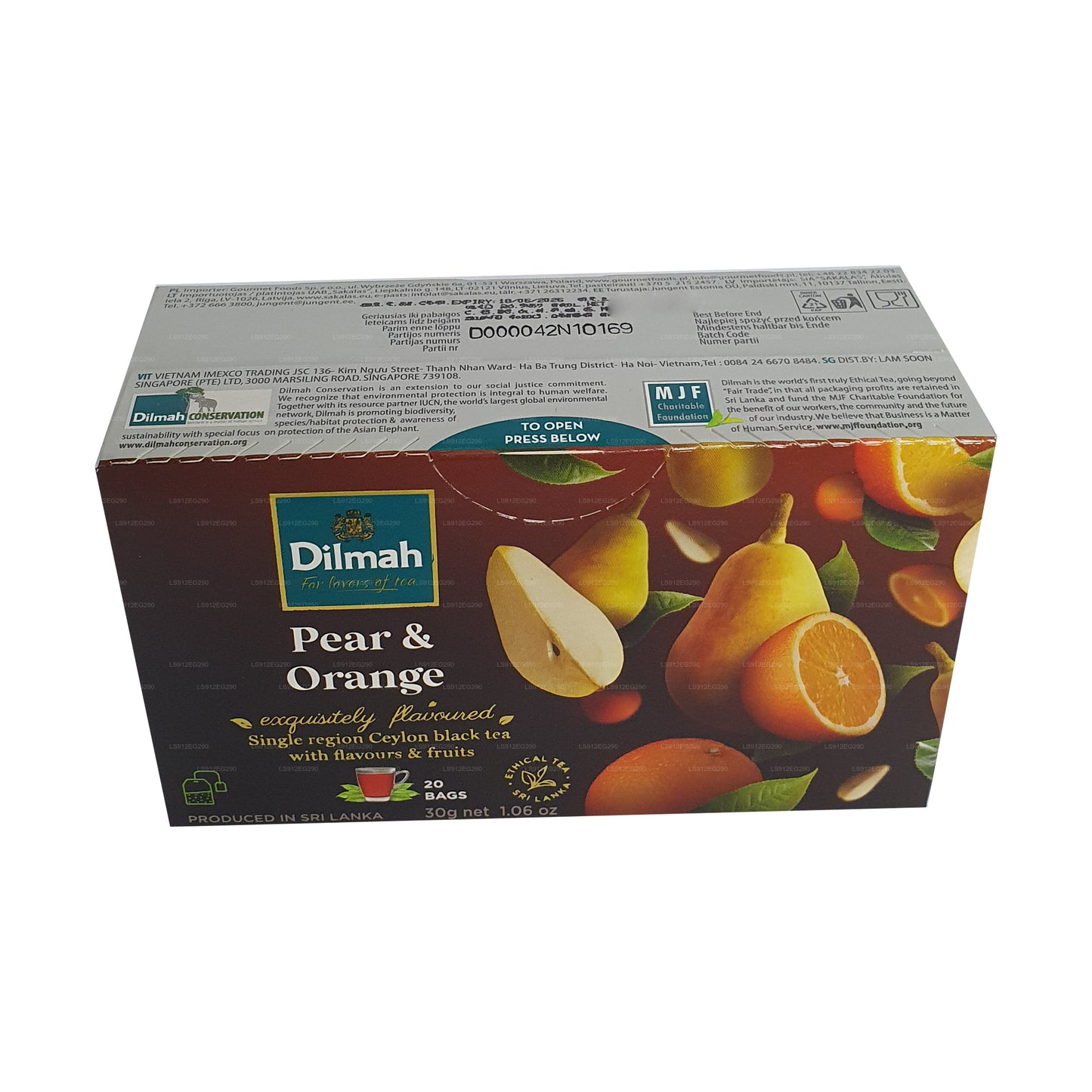 Dilmah 洋ナシとオレンジフレーバーのセイロン紅茶 (30g) ティーバッグ20個