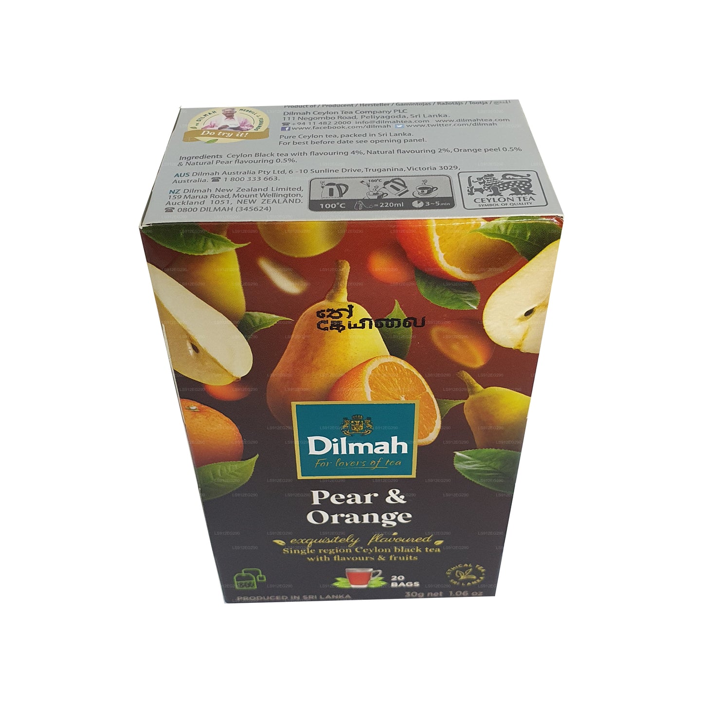 Dilmah 洋ナシとオレンジフレーバーのセイロン紅茶 (30g) ティーバッグ20個