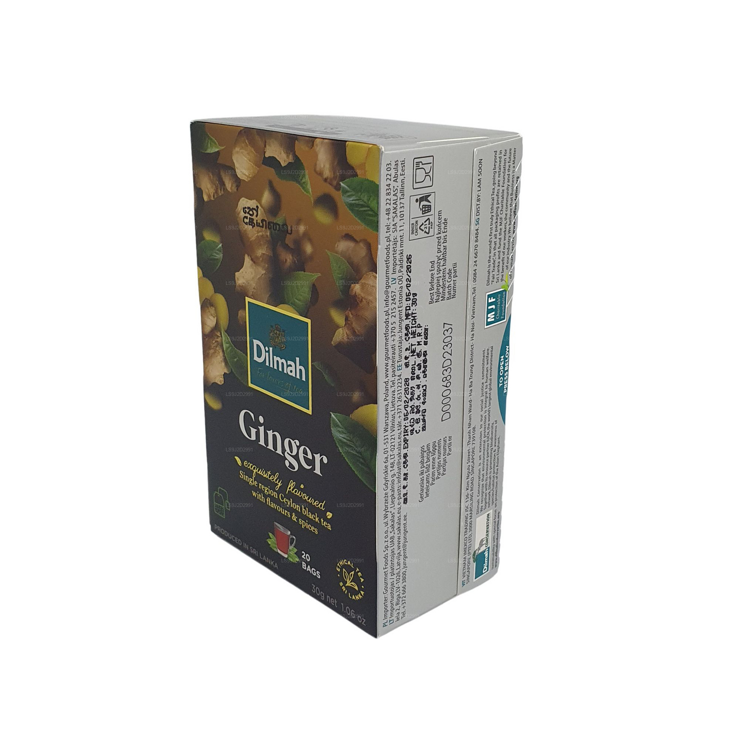 Dilmah ジンジャーフレーバーブラックティー (30g) 20ティーバッグ