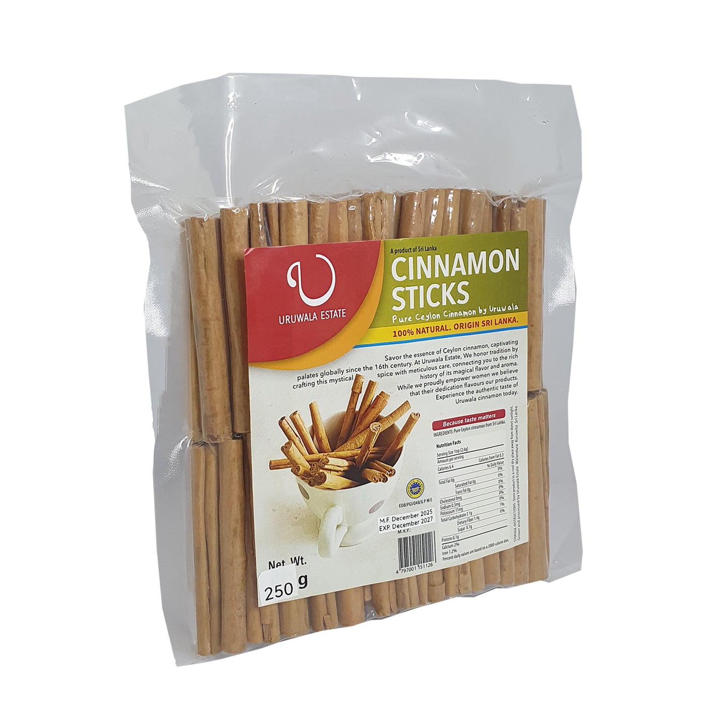 Uruwala Estate "C5 Special" Grade Cinnamon Sticks