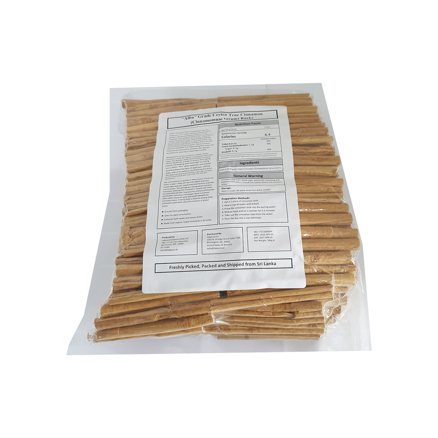 Lakpura® セイロン産トゥルーシナモン「アルバ」グレードスティック