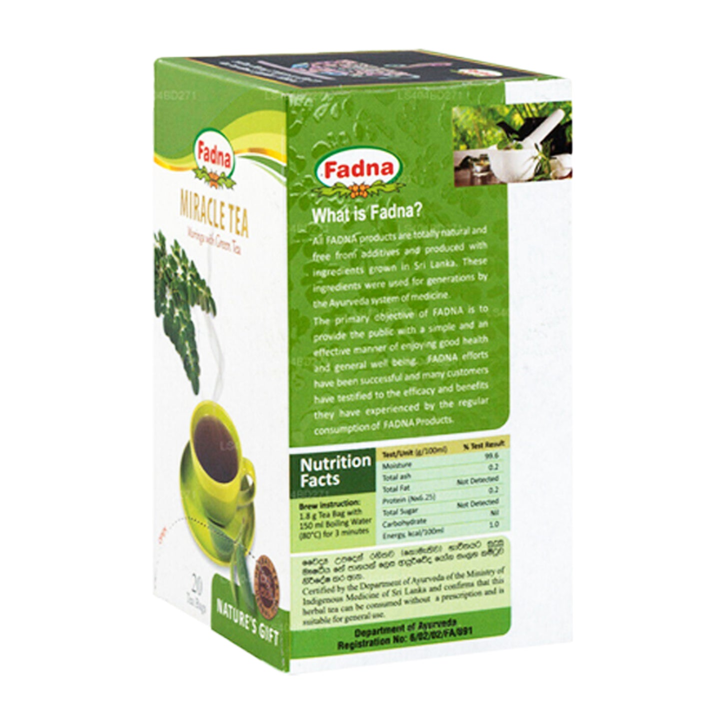 ファドナミラクルティーモリンガ緑茶入り (40g) ティーバッグ20袋