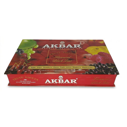 Akbar フルーツフィエスタフレーバー紅茶ギフトボックス 80ティーバッグ (160g)