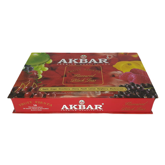 Akbar フルーツフィエスタフレーバー紅茶ギフトボックス 80ティーバッグ (160g)