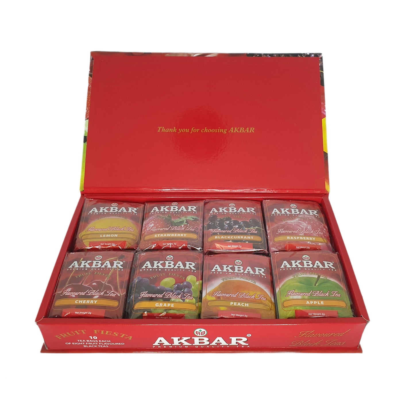 Akbar フルーツフィエスタフレーバー紅茶ギフトボックス 80ティーバッグ (160g)