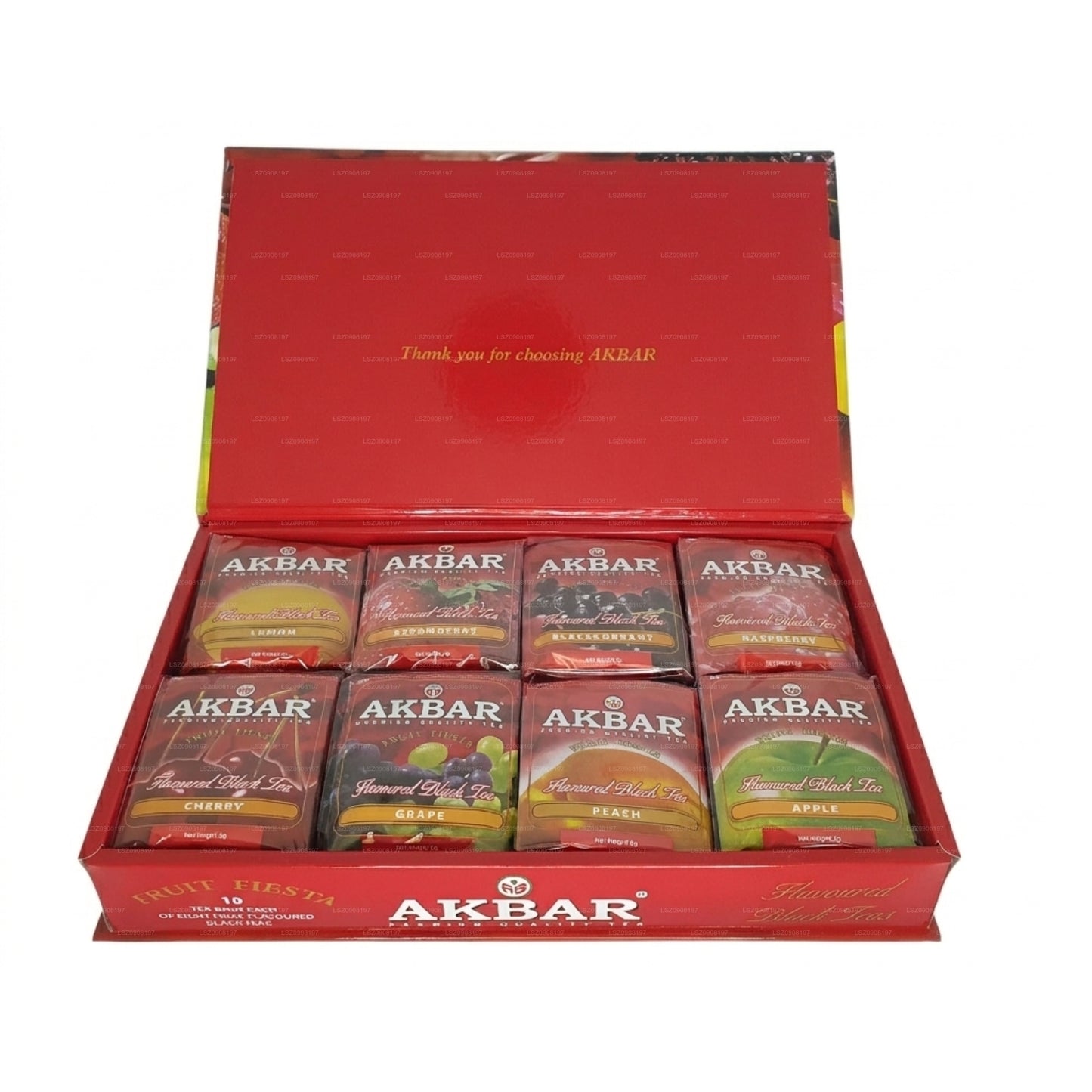Akbar フルーツフィエスタフレーバー紅茶ギフトボックス 80ティーバッグ (160g)