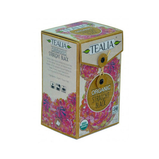 ティーリア オーガニック ストレート ブラック 20 ピラミッド インフュージョン バッグ 40g