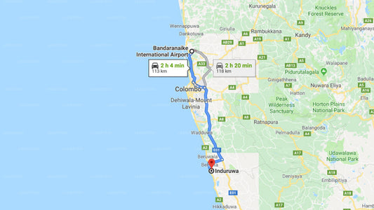 コロンボ空港 (CMB) とインドゥルワのロイヤル ビーチ リゾート間の送迎