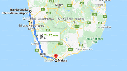 コロンボ空港 (CMB) とマータラのサーフ ランカ ホテル間の送迎