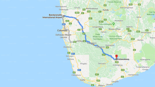 コロンボ空港 (CMB) とウダワラウェのデ オリファント ホリデー バンガロー間の送迎