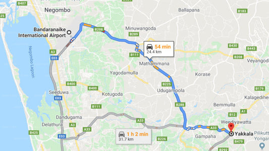 コロンボ空港 (CMB) とプライベート コテージ、ヤッカラ間の送迎