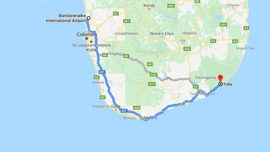 コロンボ空港 (CMB) とチェナ ハット間の送迎 (Uga Escapes、Yala)