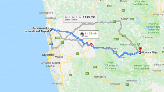 コロンボ空港 (CMB) とヌワラ エリヤのユニーク ホテルによるハイランド間の送迎