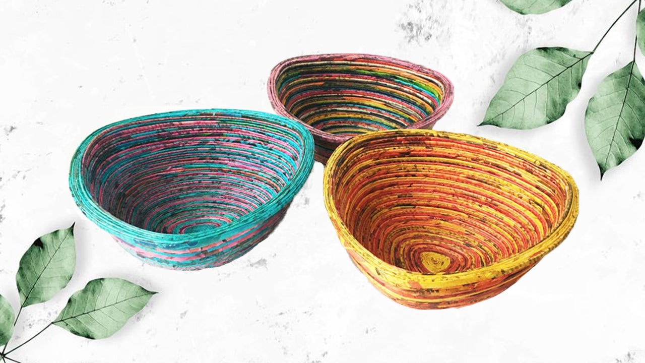 手作り新聞紙ボウル（三角）