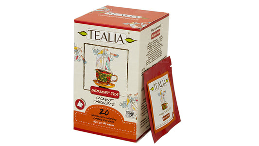 Tealia ココナッツ チョコレート - ピラミッド エンベロープ サシェ 20 個 (40g)