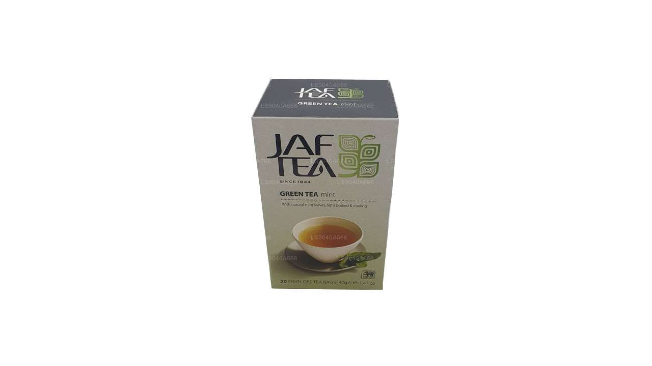Jaf Tea ピュアグリーンコレクショングリーンティーミントフォイルエンベロープティーバッグ (40g)