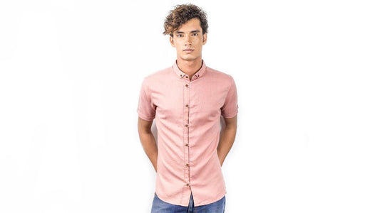 リネンコットン半袖シャツ