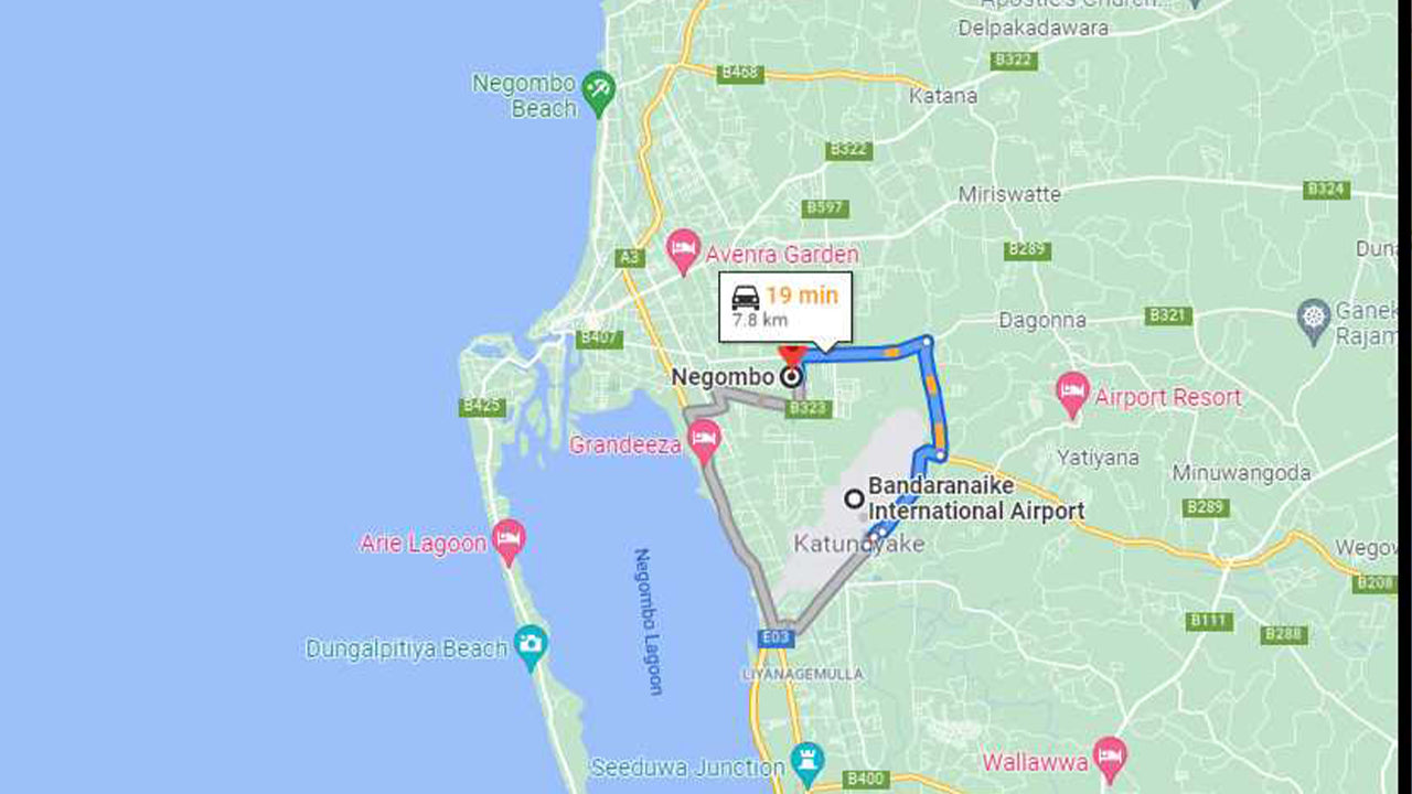 ニゴンボ市からコロンボ空港 (CMB) へのプライベート送迎
